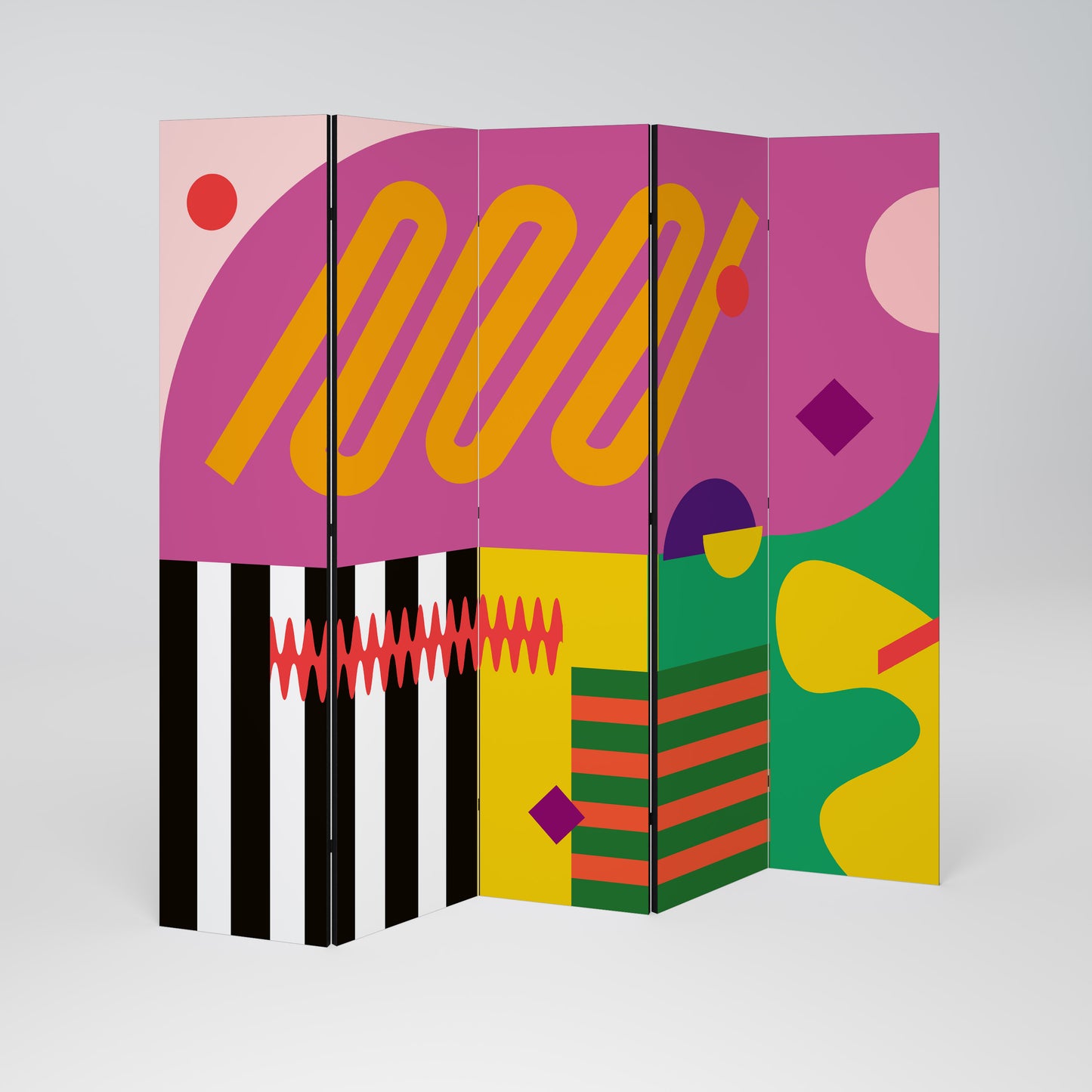 VIVID ART Decorative 5-Panel Room Divider