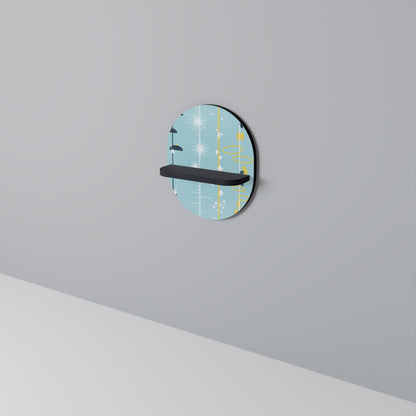 PATHS TO HAPPINESS Oval Art Shelf In Black Finish