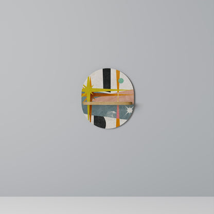 INTERSTELLAR VIBES Oval Art Shelf In Oak Effect