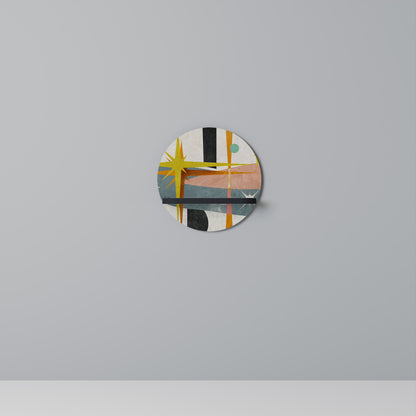 INTERSTELLAR VIBES Round Art Shelf In Black Finish