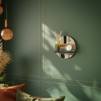 INTERSTELLAR VIBES Round Art Shelf In Black Finish