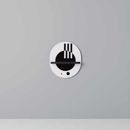 BLACK AND WHITE COMBINATION Oval Art Shelf In Black Finish