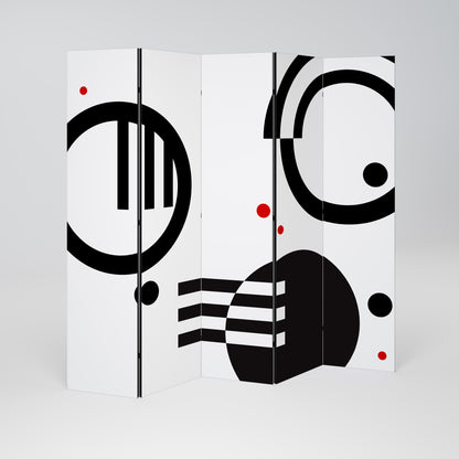 BLACK AND WHITE COMBINATION Decorative 5-Panel Room Divider