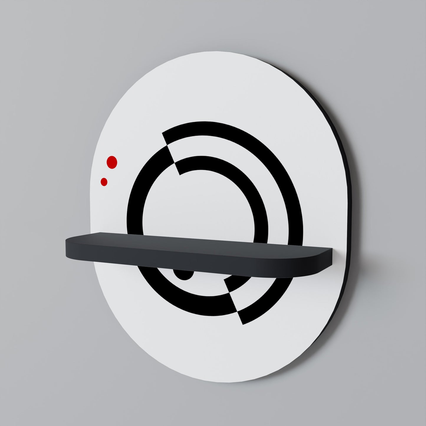 ORBITAL FLOW Oval Art Shelf In Black Finish