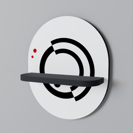 ORBITAL FLOW Oval Art Shelf In Black Finish