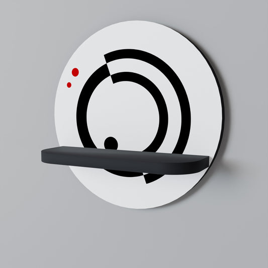 ORBITAL FLOW Round Art Shelf In Black Finish