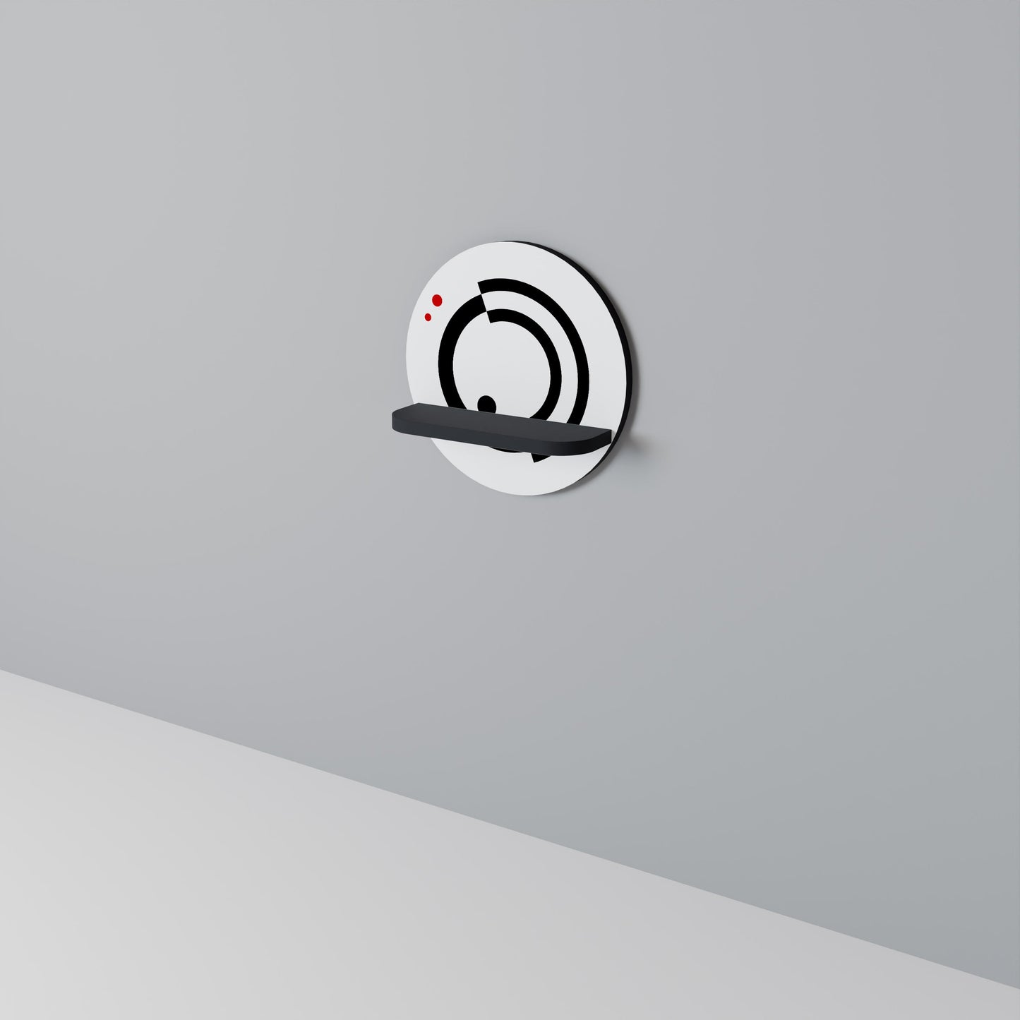 ORBITAL FLOW Round Art Shelf In Black Finish