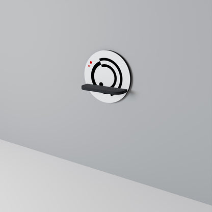 ORBITAL FLOW Round Art Shelf In Black Finish