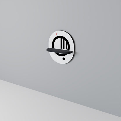 MINIMAL DOTS Oval Art Shelf In Black Finish