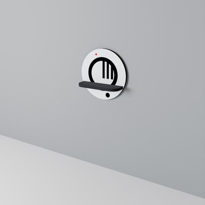 MINIMAL DOTS Round Art Shelf In Black Finish