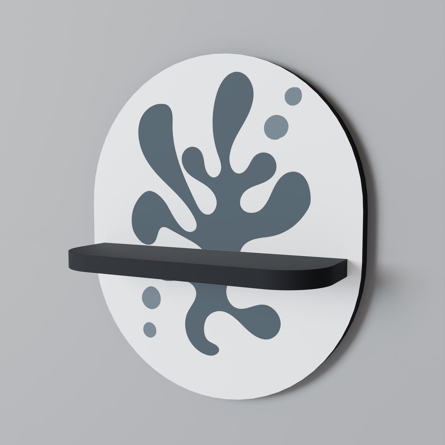 WONDERLAND VEGETATION Oval Art Shelf In Black Finish