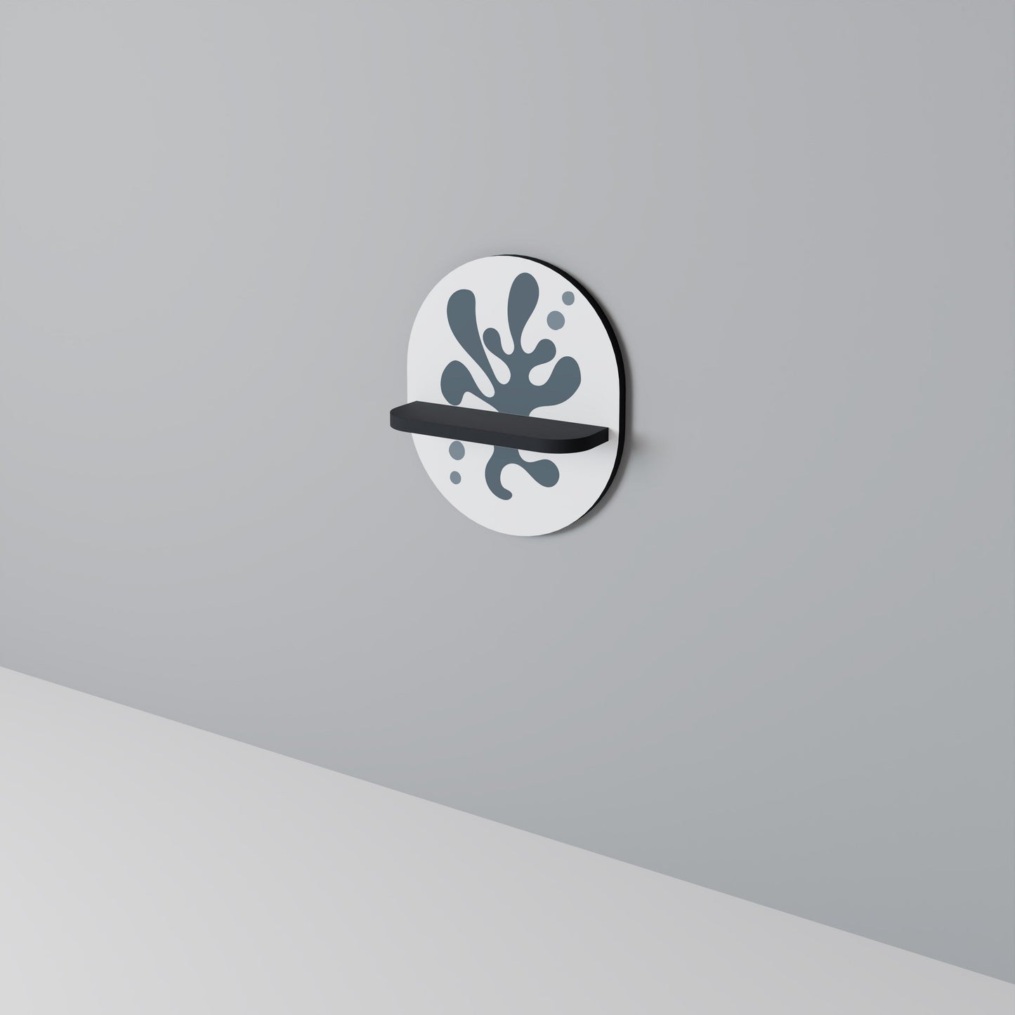 WONDERLAND VEGETATION Oval Art Shelf In Black Finish