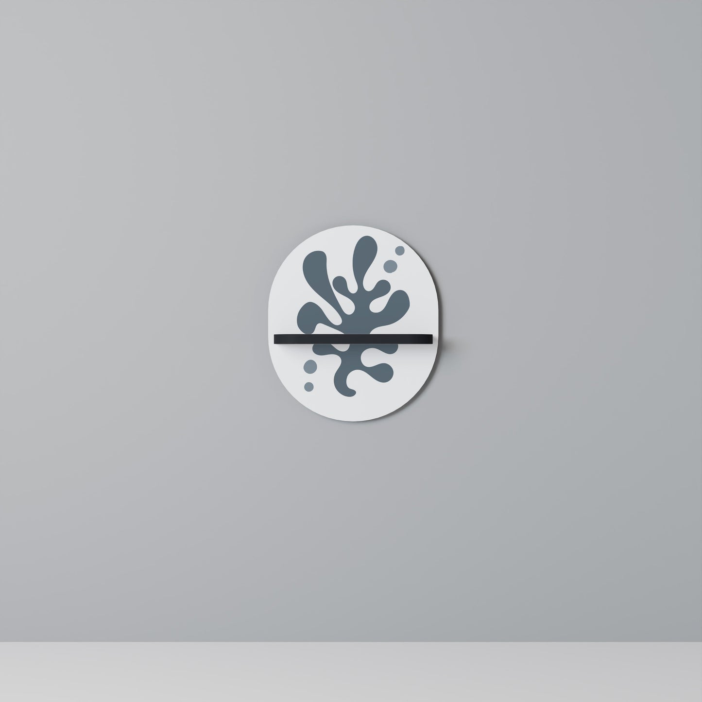 WONDERLAND VEGETATION Oval Art Shelf In Black Finish