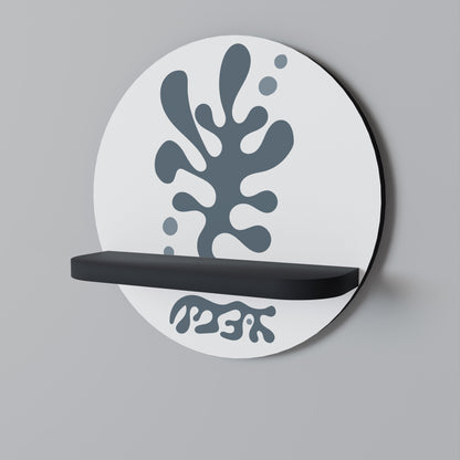 WONDERLAND VEGETATION Round Art Shelf In Black Finish