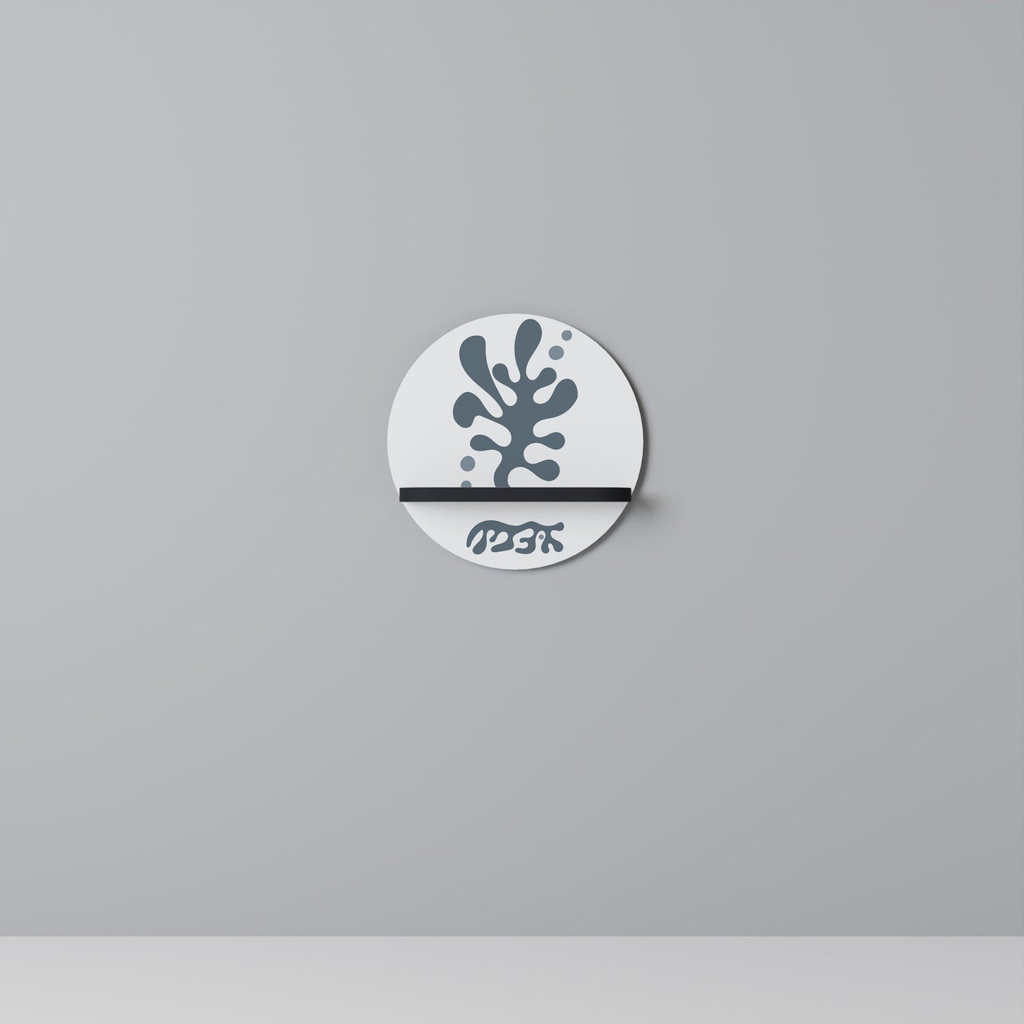 WONDERLAND VEGETATION Round Art Shelf In Black Finish