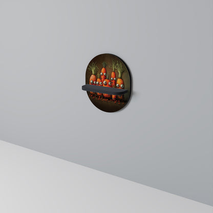 CUTE OR SCARY Oval Art Shelf In Black Finish