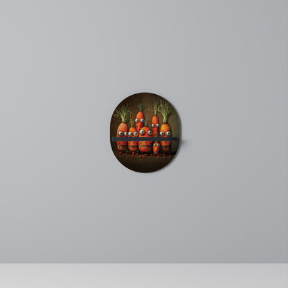 CUTE OR SCARY Oval Art Shelf In Black Finish