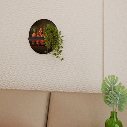 CUTE OR SCARY Oval Art Shelf In Black Finish