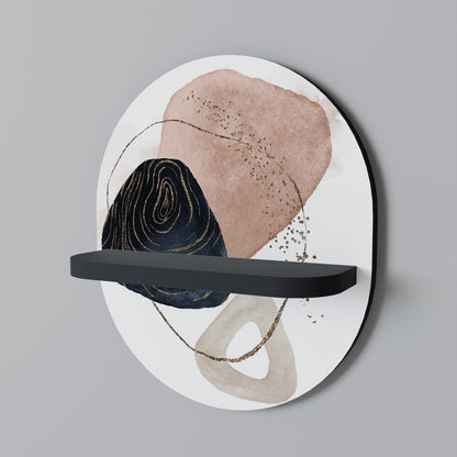 COLORFUL SHAPES Oval Art Shelf In Black Finish