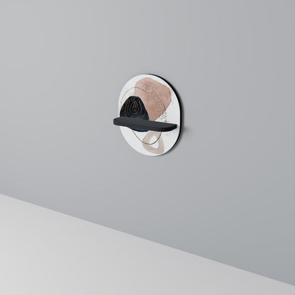 COLORFUL SHAPES Oval Art Shelf In Black Finish