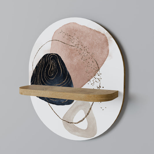 COLORFUL SHAPES Oval Art Shelf In Oak Effect