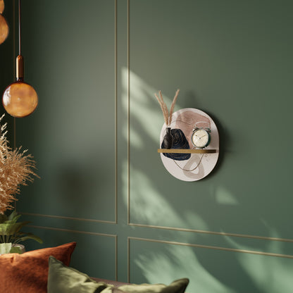 COLORFUL SHAPES Oval Art Shelf In Oak Effect