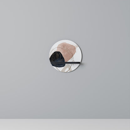 COLORFUL SHAPES Round Art Shelf In Black Finish