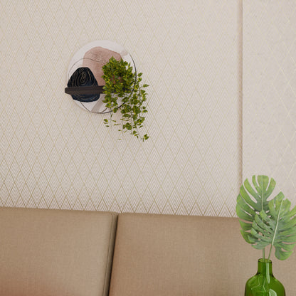 COLORFUL SHAPES Round Art Shelf In Black Finish