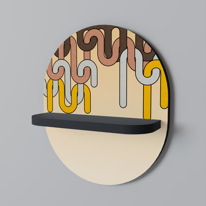 COLORFUL STRINGS Oval Art Shelf In Black Finish