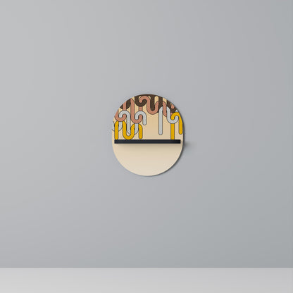 COLORFUL STRINGS Oval Art Shelf In Black Finish