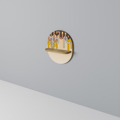 COLORFUL STRINGS Oval Art Shelf In Oak Effect