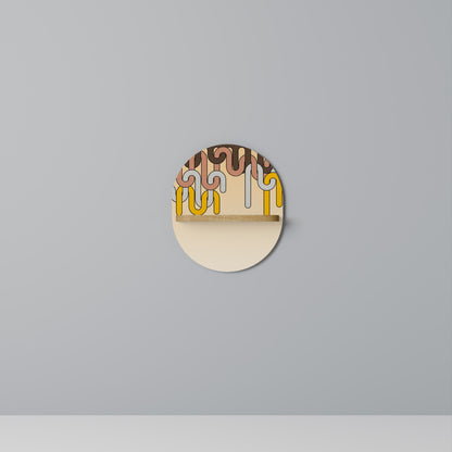 COLORFUL STRINGS Oval Art Shelf In Oak Effect