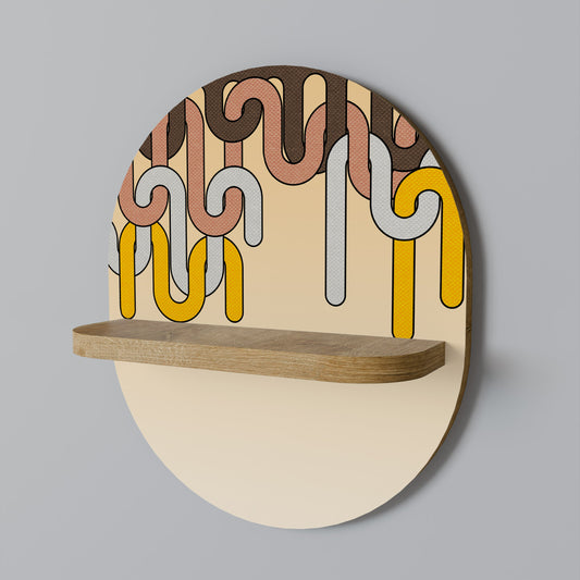 COLORFUL STRINGS Oval Art Shelf In Oak Effect