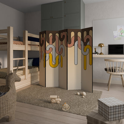 COLORFUL STRINGS Decorative 5-Panel Room Divider