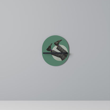 FALL OF MAN Oval Art Shelf In Black Finish