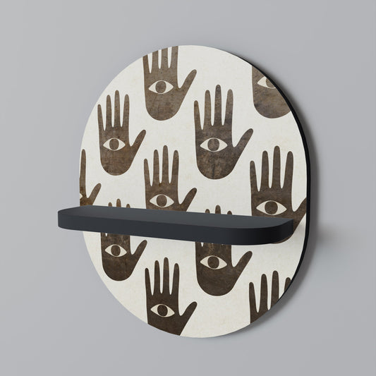 SEE MORE Oval Art Shelf In Black Finish