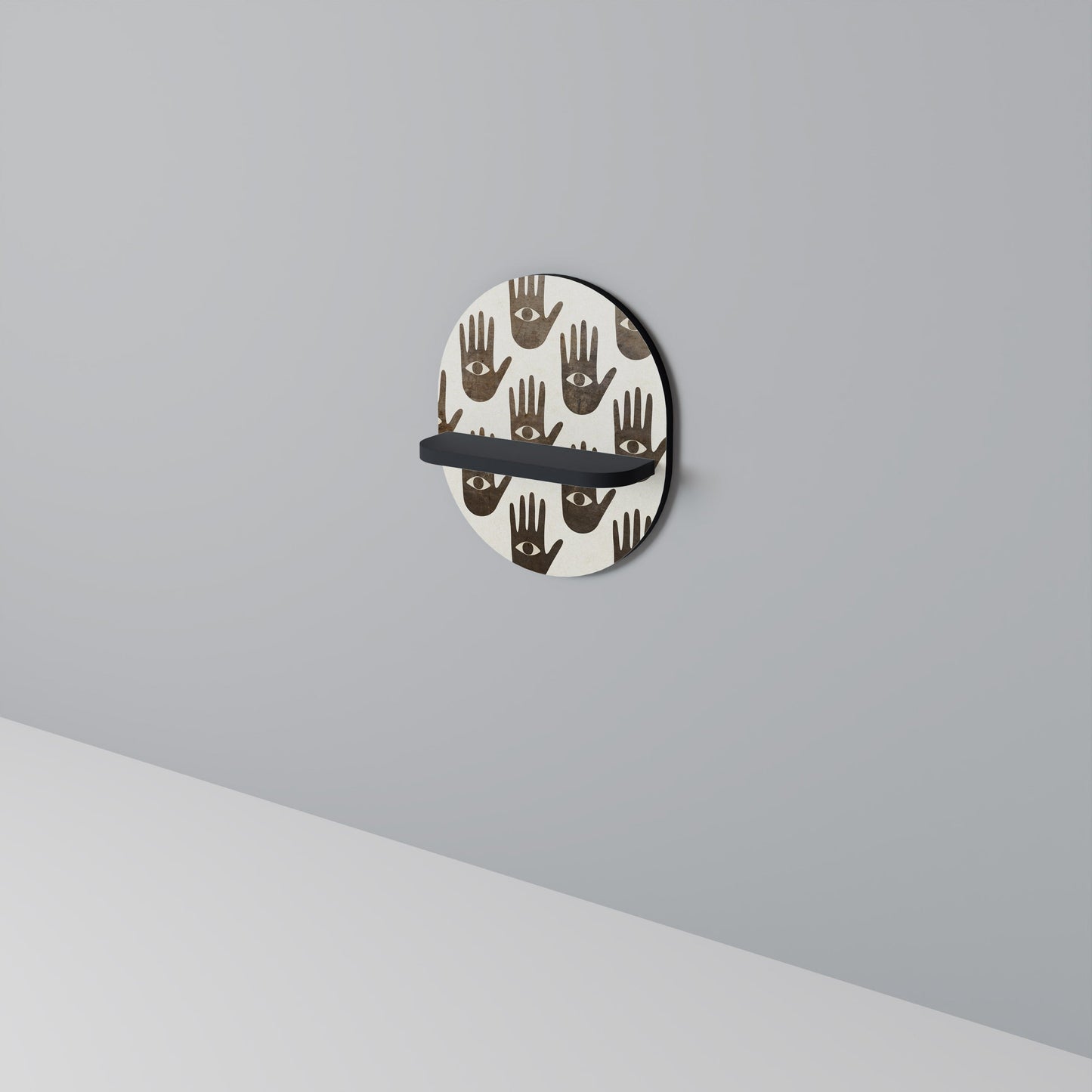 SEE MORE Oval Art Shelf In Black Finish