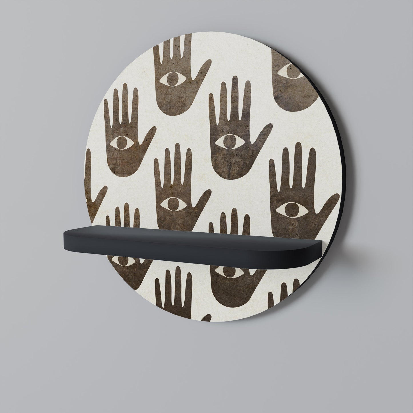 SEE MORE Round Art Shelf In Black Finish