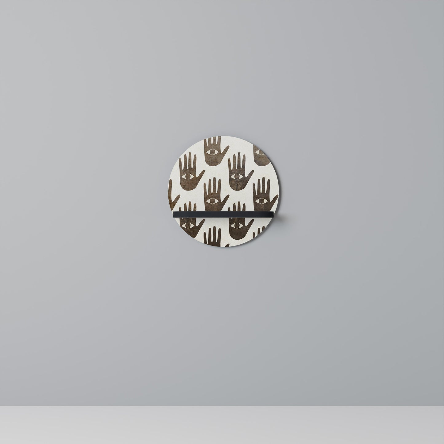 SEE MORE Round Art Shelf In Black Finish