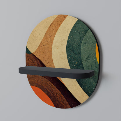 COLORFUL STRANDS Oval Art Shelf In Black Finish