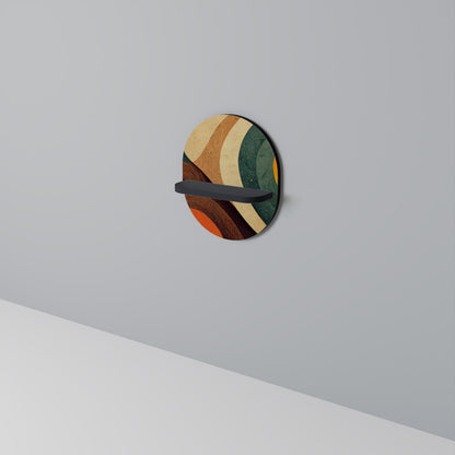 COLORFUL STRANDS Oval Art Shelf In Black Finish