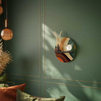 COLORFUL STRANDS Oval Art Shelf In Black Finish