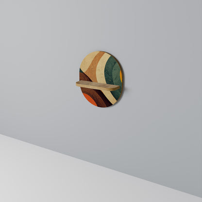 COLORFUL STRANDS Oval Art Shelf In Oak Effect