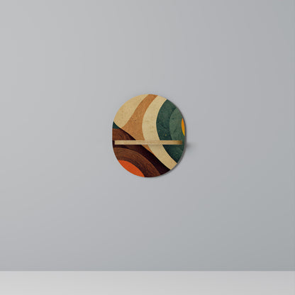 COLORFUL STRANDS Oval Art Shelf In Oak Effect