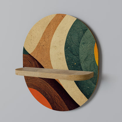 COLORFUL STRANDS Oval Art Shelf In Oak Effect