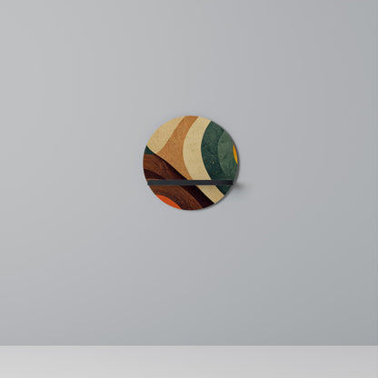 COLORFUL STRANDS Round Art Shelf In Black Finish