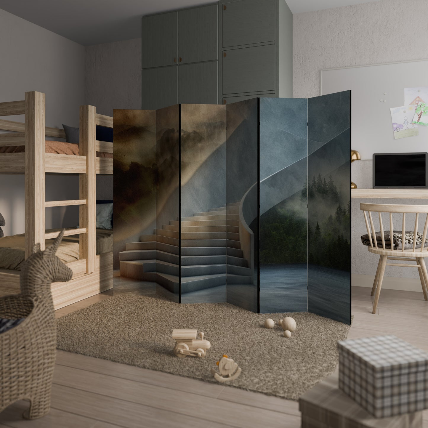 STEPS TO SERENITY - Divisorio decorativo per ambienti a 6 pannelli