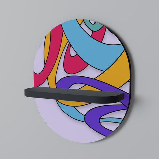 COLOR STREAM Oval Art Shelf In Black Finish