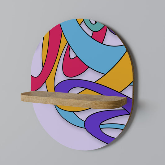 COLOR STREAM Oval Art Shelf In Oak Effect