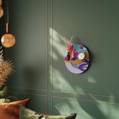 COLOR STREAM Oval Art Shelf In Oak Effect